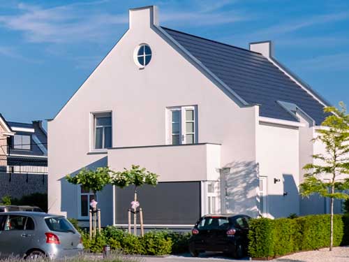 gestuukt huis buiten stukadoor